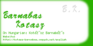 barnabas kotasz business card